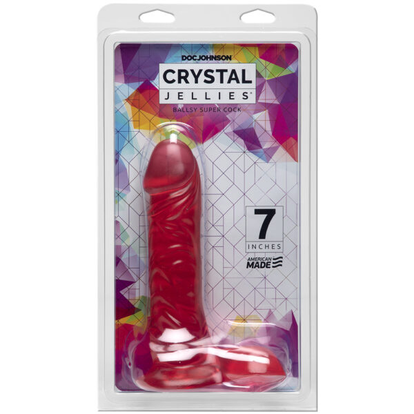 782421124304 Crystal Jellies - 7" Ballsy Super Cock Pink