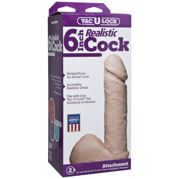 782421154806 Vac-U-Lock - 6" Realistic Cock Vanilla