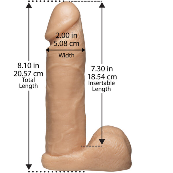 782421155407 3 Vac-U-Lock - 8" Realistic Cock Vanilla