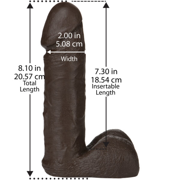 782421155605 3 Vac-U-Lock - 8" Realistic Cock Chocolate