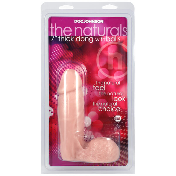 782421240301 The Naturals - 7" Thick Dong With Balls Vanilla