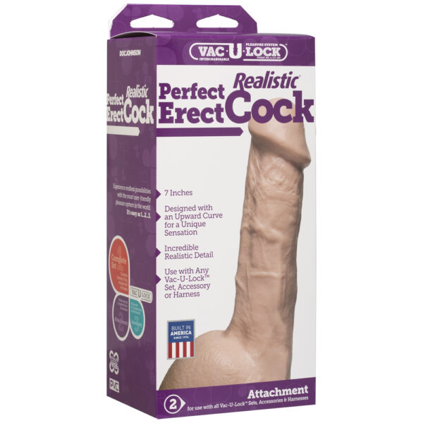 782421432904 Vac-U-Lock - Perfect Erect Realistic Cock Vanilla