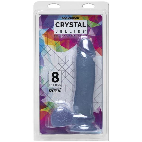 782421785918 Crystal Jellies - 8" Ballsy Cock With Suction Cup Clear