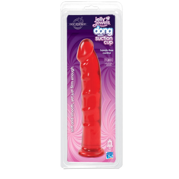 782421800017 Jelly Jewels - Dong With Suction Cup Ruby