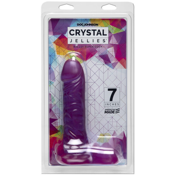 782421932213 Crystal Jellies 7" Ballsy Super Cock Purple