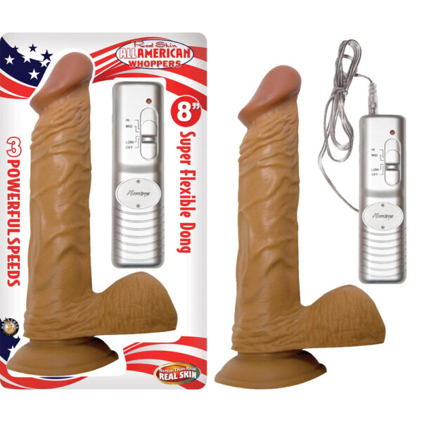 782631230505 Latin American Whoppers 8" Vibrating Dong With Balls Latin