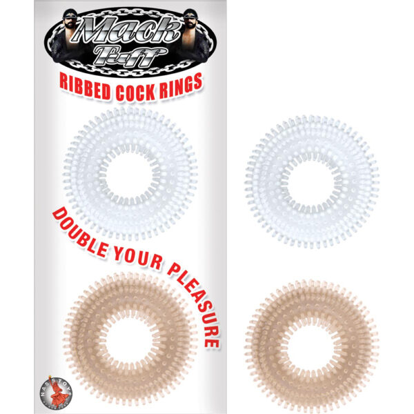 782631252606 Mack Tuff Ribbed Cock Rings Clear / Smoke