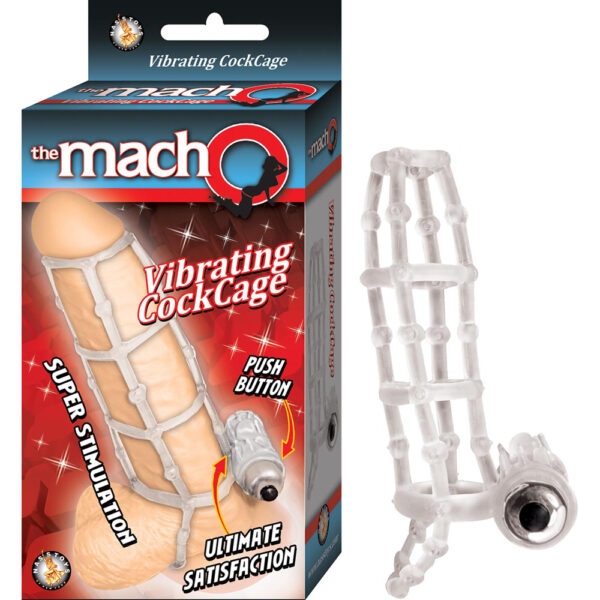 782631259537 The Macho Vibrating Cockcage Clear