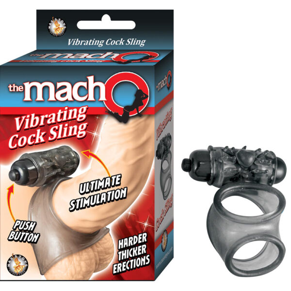 782631259629 The Macho Vibrating Cocksling Black