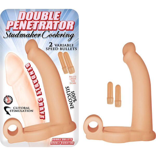 782631268225 Double Penetrator Studmaker Cockring Flesh