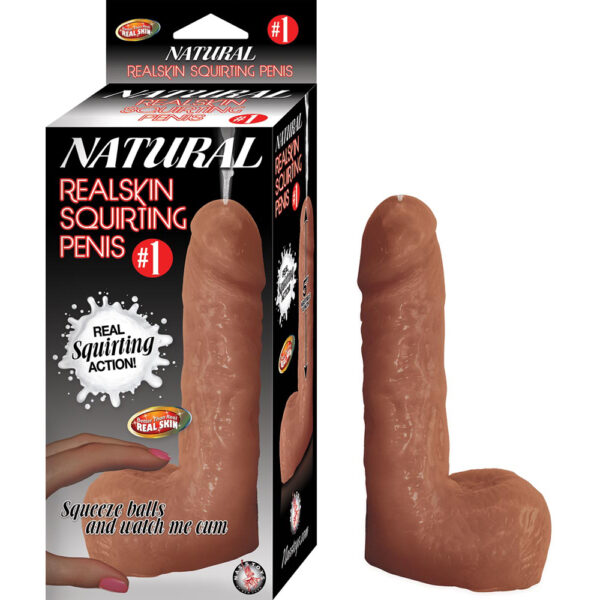 782631284102 Natural Realskin Squirting Penis #1 Brown