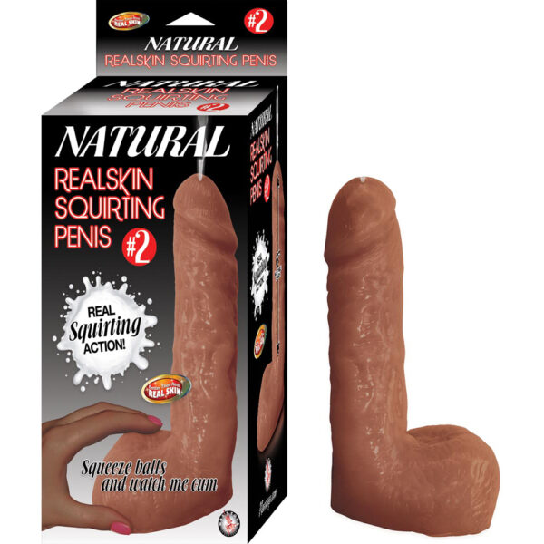 782631284201 Natural Realskin Squirting Penis #2 Brown