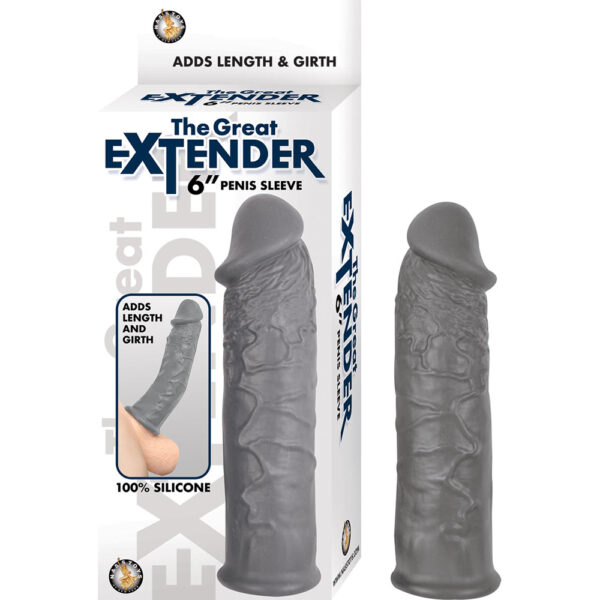 782631288520 The Great Extender 6" Penis Sleeve Grey