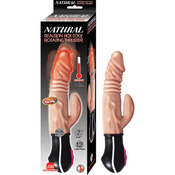 782631290707 Natural Realskin Hot Cock Rotating Thruster White