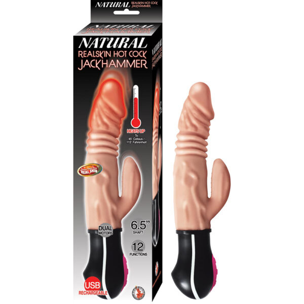 782631290806 Natural Realskin Hot Cock Jackhammer White