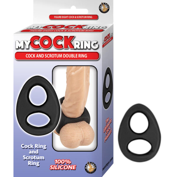 782631292206 My Cockring Cock And Scrotum Double Ring Black