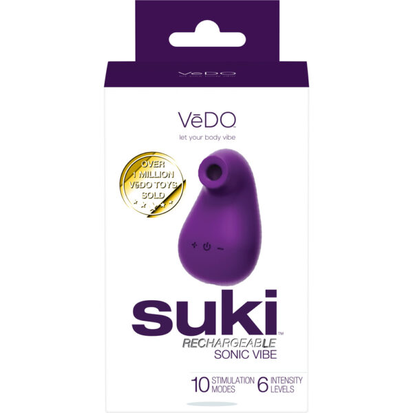 789185756833 Suki Rechargeable Vibrating Sucker Deep Purple