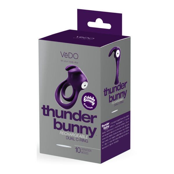 789185756857 Thunder Bunny Rechargeable Dual Ring Deep Purple