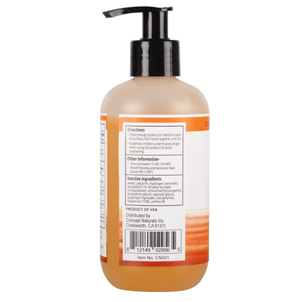 812149029565 3 Concept Naturals Hand Sanitizer Citrus 8.12 oz.