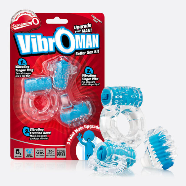 817483010989 Screaming O Vibroman Blue 1 Ct