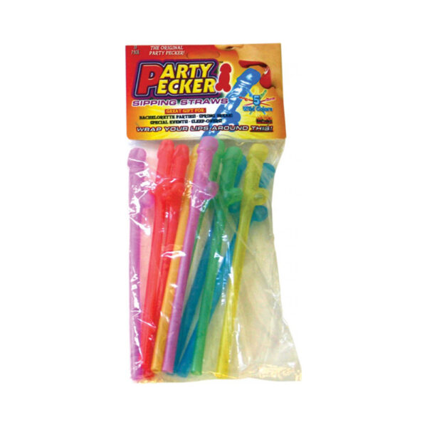 818631021031 Party Pecker Straw Neon (10PK)