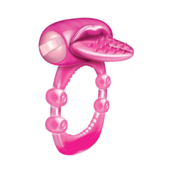 818631022946 2 Nubby Tongue Vibrating Cock Ring Magenta