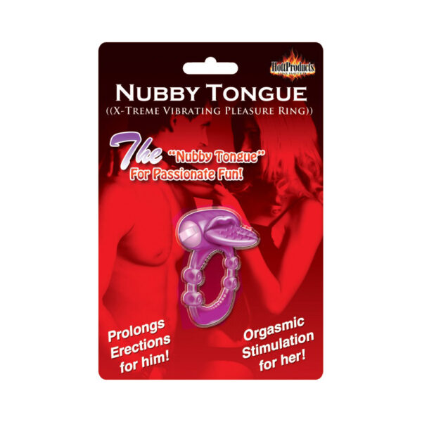 818631023264 Nubby Tongue Vibrating Cock Ring Purple