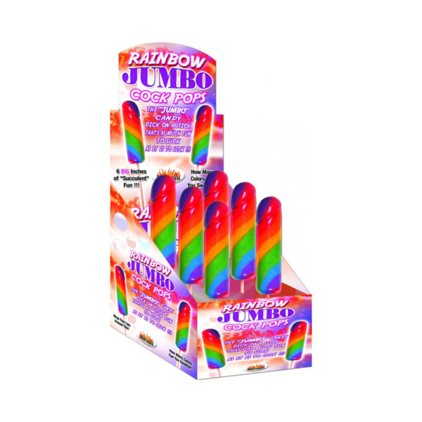 818631023530 Rainbow Jumbo Cock Pops (6PK)