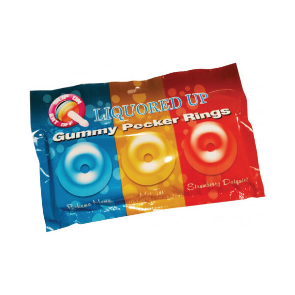 818631028665 Liquored Up Pecker Gummy Rings-3Pk