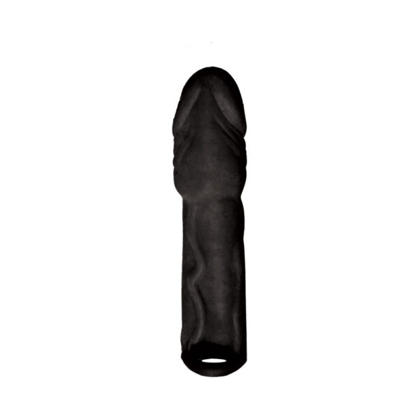 818631030576 2 Skinsations Black Diamond Series Husky Lover Extension Sleeve With Scrotum Strap 6.5"