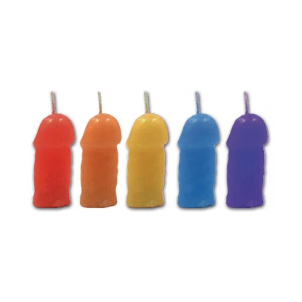 818631031429 2 Pecker Party Candles Assorted Colors 5Pk