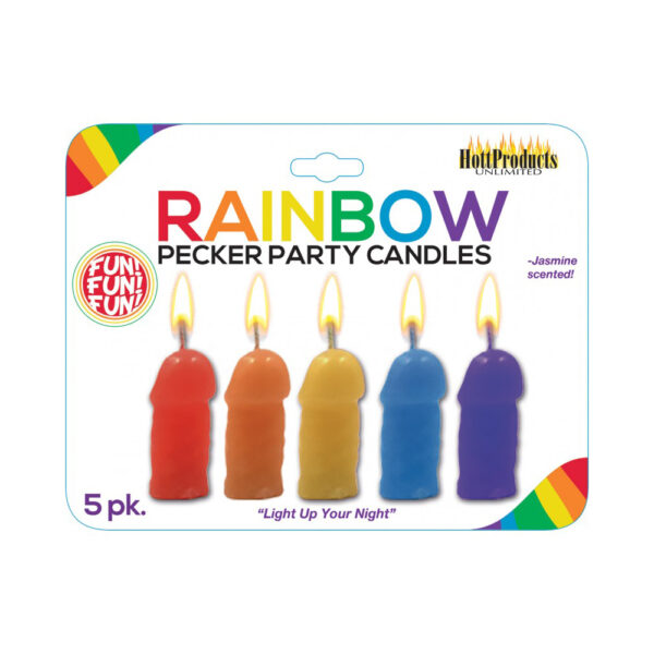 818631031429 Pecker Party Candles Assorted Colors 5Pk