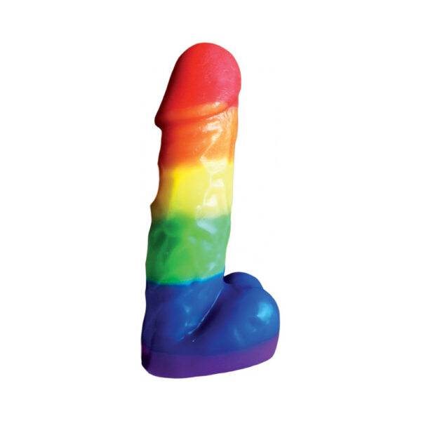 818631031443 2 Rainbow Pecker Party Candle 7.5"