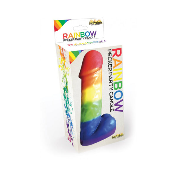 818631031443 Rainbow Pecker Party Candle 7.5"