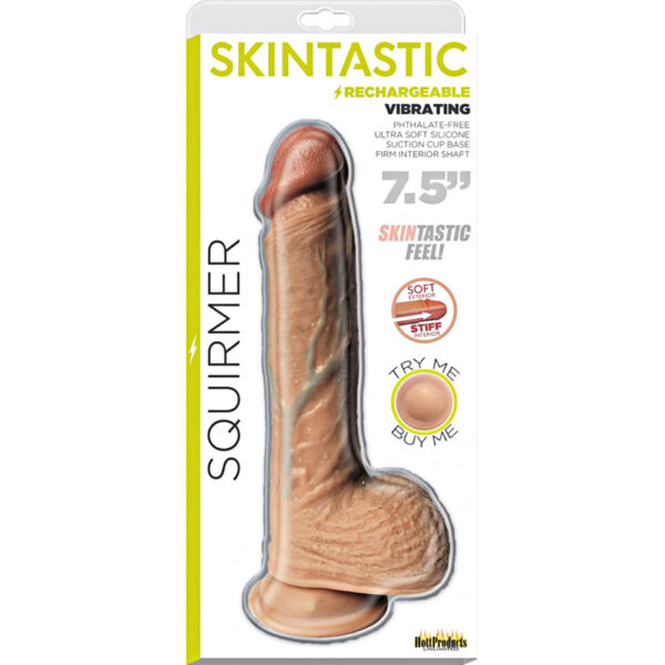 818631032747 Skintastic Squirmer Rechargeable Ultra Skin Dildo 7.5"