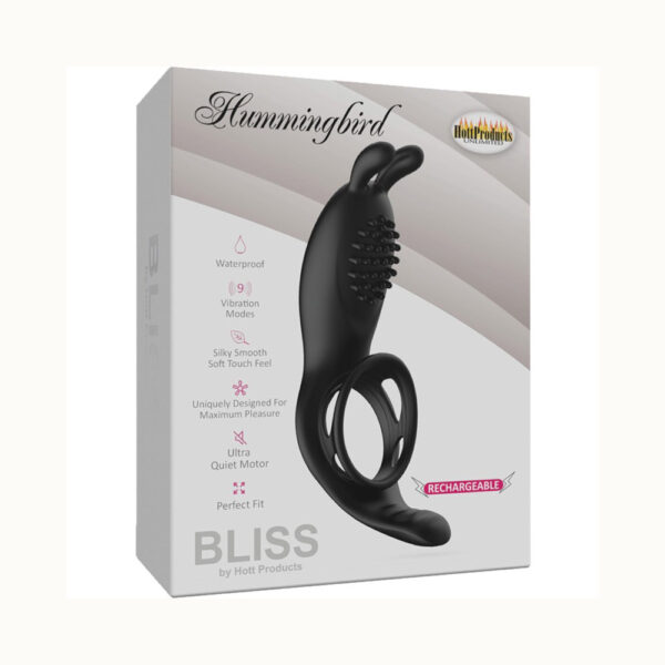 818631032938 Bliss Humingbird Vibrating Cock Ring With Clit