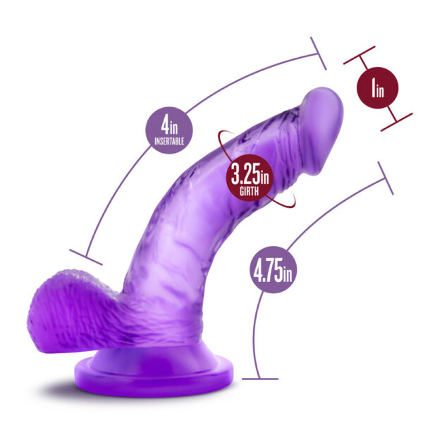 819835020257 3 Naturally Yours 4" Mini Cock Purple