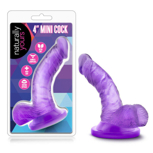 819835020257 Naturally Yours 4" Mini Cock Purple