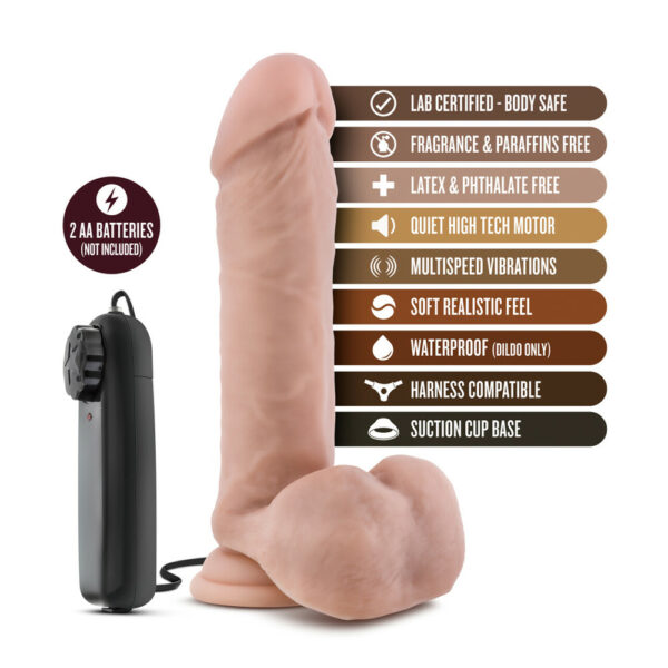 819835020868 2 Loverboy The Goalie Vibrating 8" Realistic Dildo Vanilla