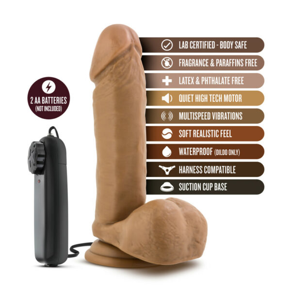 819835020875 2 Loverboy Soccer Champ Vibrating 8" Realistic Dildo Mocha