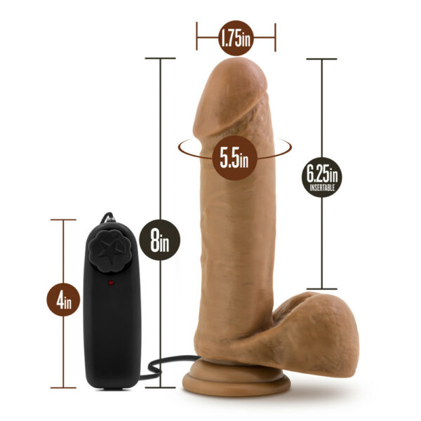 819835020875 3 Loverboy Soccer Champ Vibrating 8" Realistic Dildo Mocha