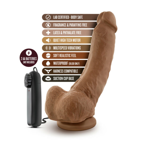 819835020882 2 Loverboy The Boxer 9" Vibrating Realistic Cock Mocha