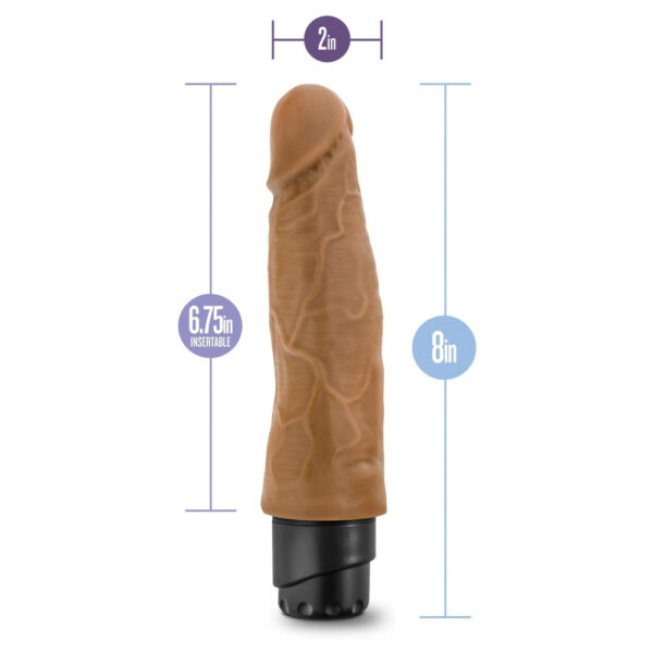 819835021254 3 Dr. Skin Cock Vibe 14 8" Vibrating Cock Mocha