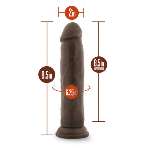 819835021292 3 Dr. Skin 9.5" Cock Chocolate