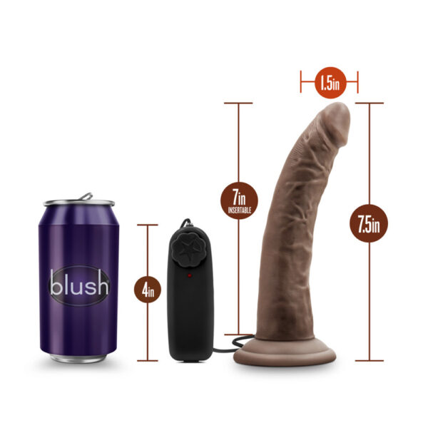 819835021919 3 Dr. Skin Dr. Dave 7" Vibrating Cock With Suction Cup Chocolate