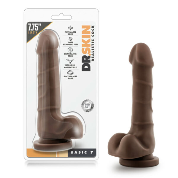 819835022176 Dr. Skin Realistic Cock Basic 7 Chocolate