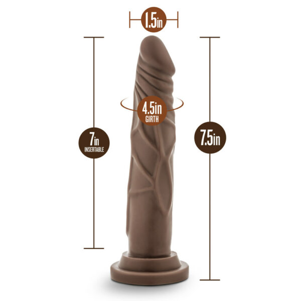 819835022190 3 Dr. Skin Realistic Cock Basic 7.5 Chocolate