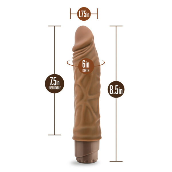 819835022220 3 Dr. Skin Cock Vibe 10 8.5" Vibrating Cock Mocha