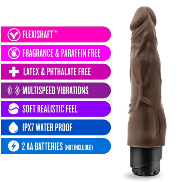 819835022244 2 Dr. Skin Cock Vibe 4 8" Vibrating Cock Chocolate