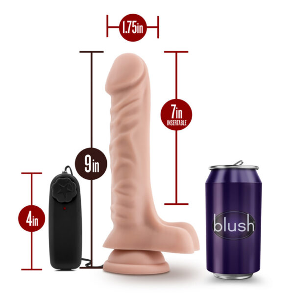 819835022398 3 Dr. Skin Dr. James 9" Vibrating Cock With Suction Cup Vanilla